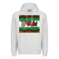 Dove Grey Peace Love Christmas Trees Premium Hoodie - Jasminsmagicworld