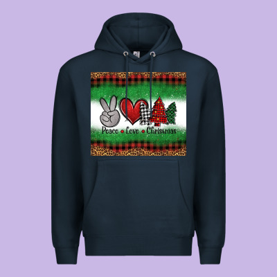 Peace Love Christmas Trees Premium Hoodie Designed By Jasminsmagicworld