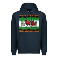 Navy Peace Love Christmas Trees Premium Hoodie - Jasminsmagicworld