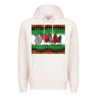Pale Pink Peace Love Christmas Trees Premium Hoodie - Jasminsmagicworld