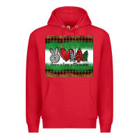 Red Peace Love Christmas Trees Premium Hoodie - Jasminsmagicworld
