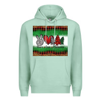 Seafoam Peace Love Christmas Trees Premium Hoodie - Jasminsmagicworld