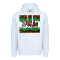 White Peace Love Christmas Trees Premium Hoodie - Jasminsmagicworld