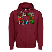 Burgundy christmas spirit activite Zipper Hoodie - Zillion Design Studio