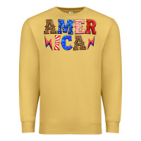 Antique Gold america thunderbolt Premium Sweatshirt - HRA Design Shop