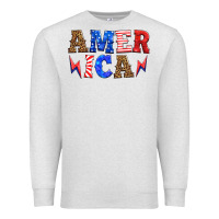Oatmeal Heather america thunderbolt Premium Sweatshirt - HRA Design Shop