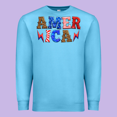America Thunderbolt Premium Sweatshirt Designed By Hra Design Shop