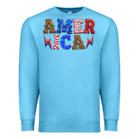 Ocean Blue america thunderbolt Premium Sweatshirt - HRA Design Shop