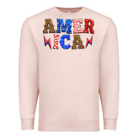 Pale Pink america thunderbolt Premium Sweatshirt - HRA Design Shop