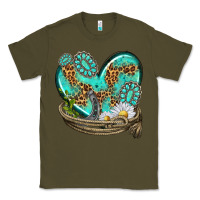 Army Green turquoise western heart with horseshoe Classic Tee - texasbilliewilder