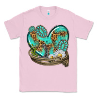 Bubblegum Pink turquoise western heart with horseshoe Classic Tee - texasbilliewilder