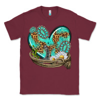 Burgundy turquoise western heart with horseshoe Classic Tee - texasbilliewilder