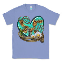 Colony Blue turquoise western heart with horseshoe Classic Tee - texasbilliewilder