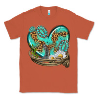Copper turquoise western heart with horseshoe Classic Tee - texasbilliewilder