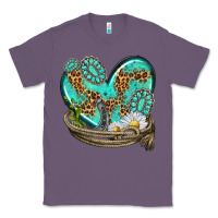 Lavender turquoise western heart with horseshoe Classic Tee - texasbilliewilder