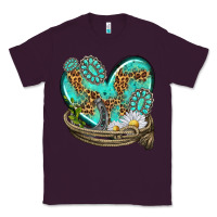 Plum turquoise western heart with horseshoe Classic Tee - texasbilliewilder