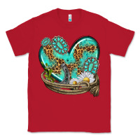 Red turquoise western heart with horseshoe Classic Tee - texasbilliewilder