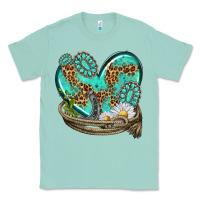 Seafoam turquoise western heart with horseshoe Classic Tee - texasbilliewilder