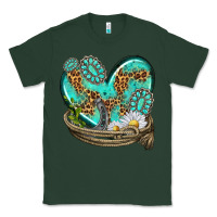 Sports Green turquoise western heart with horseshoe Classic Tee - texasbilliewilder