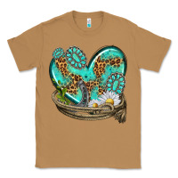 Toasted Coconut turquoise western heart with horseshoe Classic Tee - texasbilliewilder