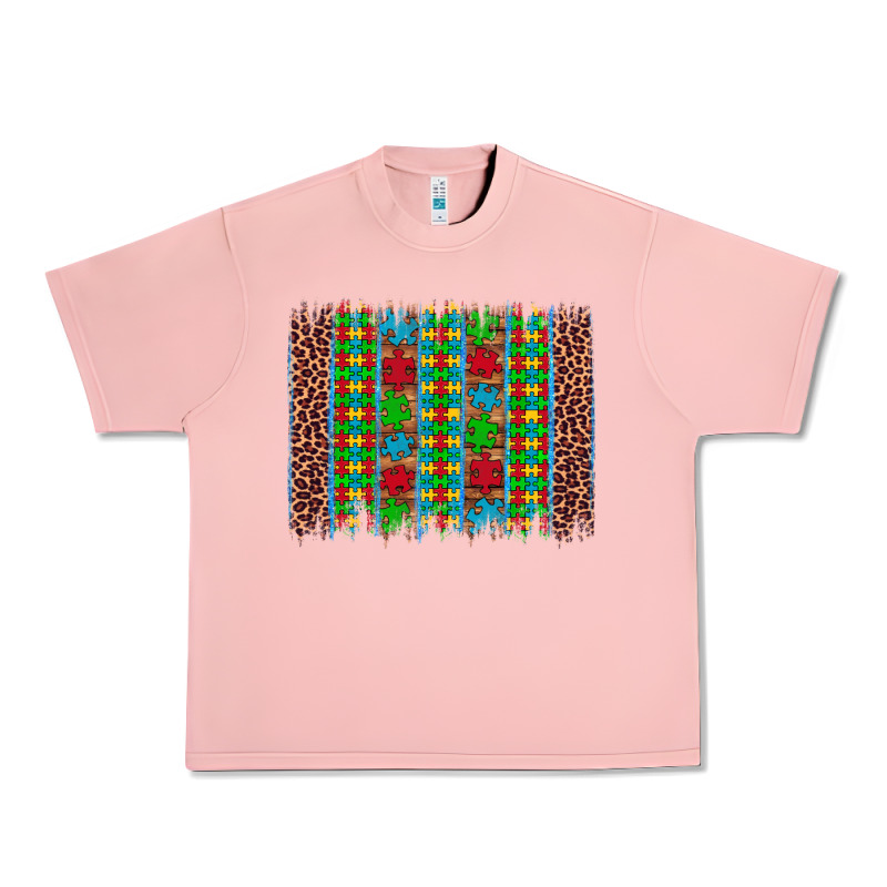 Autism Awareness Leopard Puzzle Brush Stroke Urban Heavy Tee by Artiststas | Teevron