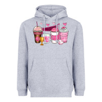 Heather Grey volleyball coffee cups Heavyweight Hoodie - Zillion Design Studio