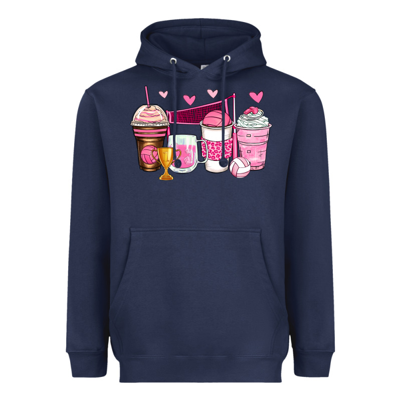 Volleyball Coffee Cups Heavyweight Hoodie by Zillion Design Studio | Teevron