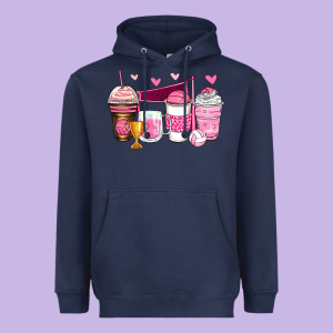 Volleyball Coffee Cups Heavyweight Hoodie Designed By Zillion Design Studio