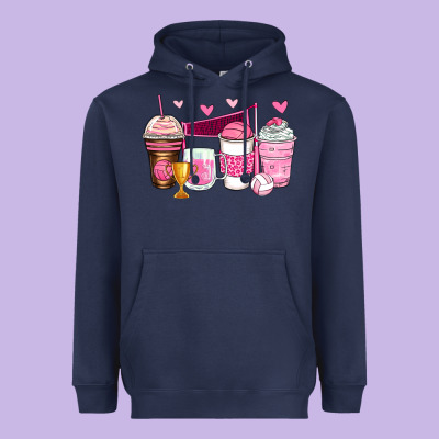 Volleyball Coffee Cups Heavyweight Hoodie Designed By Zillion Design Studio