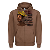 Chestnut afro man god says you are Zipper Hoodie - texasbilliewilder