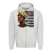 Dove Grey afro man god says you are Zipper Hoodie - texasbilliewilder