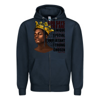 Navy afro man god says you are Zipper Hoodie - texasbilliewilder