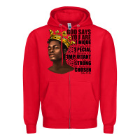 Red afro man god says you are Zipper Hoodie - texasbilliewilder