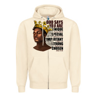 Afro Man God Says You Are Zipper Hoodie | Teevron