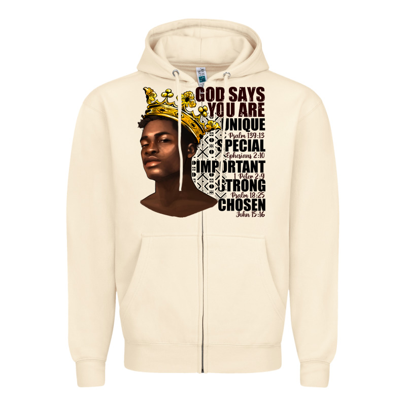 Afro Man God Says You Are Zipper Hoodie by texasbilliewilder | Teevron