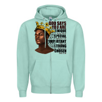 Seafoam afro man god says you are Zipper Hoodie - texasbilliewilder