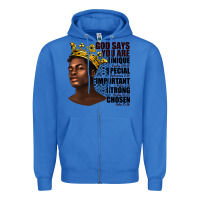 True Royal afro man god says you are Zipper Hoodie - texasbilliewilder