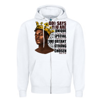 White afro man god says you are Zipper Hoodie - texasbilliewilder