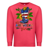 Cardinal all american girl cowboy boot with sunflower Premium Sweatshirt - HRA Design Shop