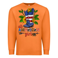 Carrot all american girl cowboy boot with sunflower Premium Sweatshirt - HRA Design Shop