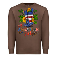 Chestnut all american girl cowboy boot with sunflower Premium Sweatshirt - HRA Design Shop
