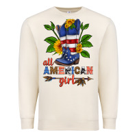 Sandshell all american girl cowboy boot with sunflower Premium Sweatshirt - HRA Design Shop