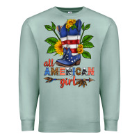 Seafoam all american girl cowboy boot with sunflower Premium Sweatshirt - HRA Design Shop