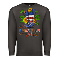 Smoke all american girl cowboy boot with sunflower Premium Sweatshirt - HRA Design Shop