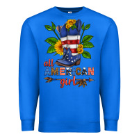 True Royal all american girl cowboy boot with sunflower Premium Sweatshirt - HRA Design Shop