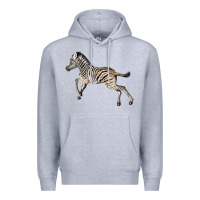 Heather Grey Baby Zebra Premium Hoodie - LillyAllenDesigns
