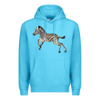 Ocean Blue Baby Zebra Premium Hoodie - LillyAllenDesigns
