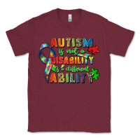 Burgundy autism is not a disability its a different ability Classic Tee - Zillion Design Studio