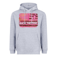 Heather Grey Back The Pink American Flag Heavyweight Hoodie - texasbilliewilder
