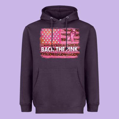 Back The Pink American Flag Heavyweight Hoodie Designed By Texasbilliewilder